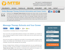 Tablet Screenshot of massagetherapyschoolsinformation.com